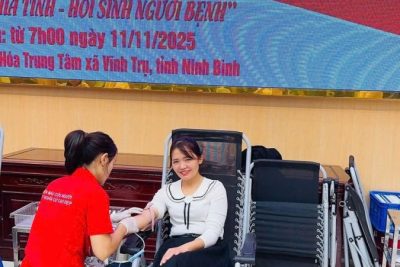Hiến máu cứu người- Nghĩa cử cao đẹp của Giáo viên trường Mầm non Nhân Khang